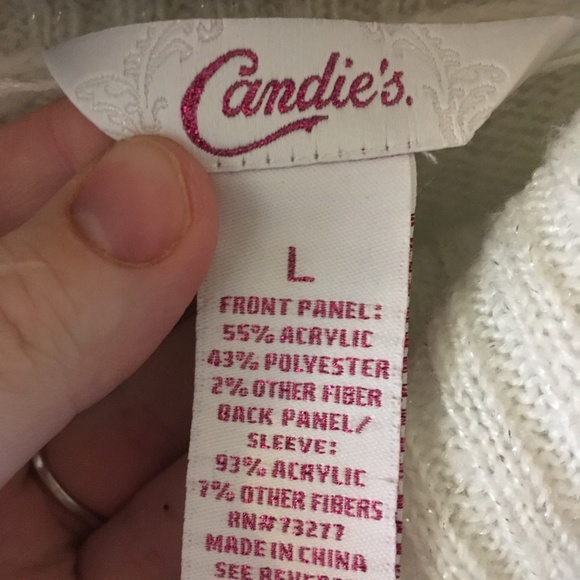 Candies Large White Knit Sweater - Picture 2 of 5